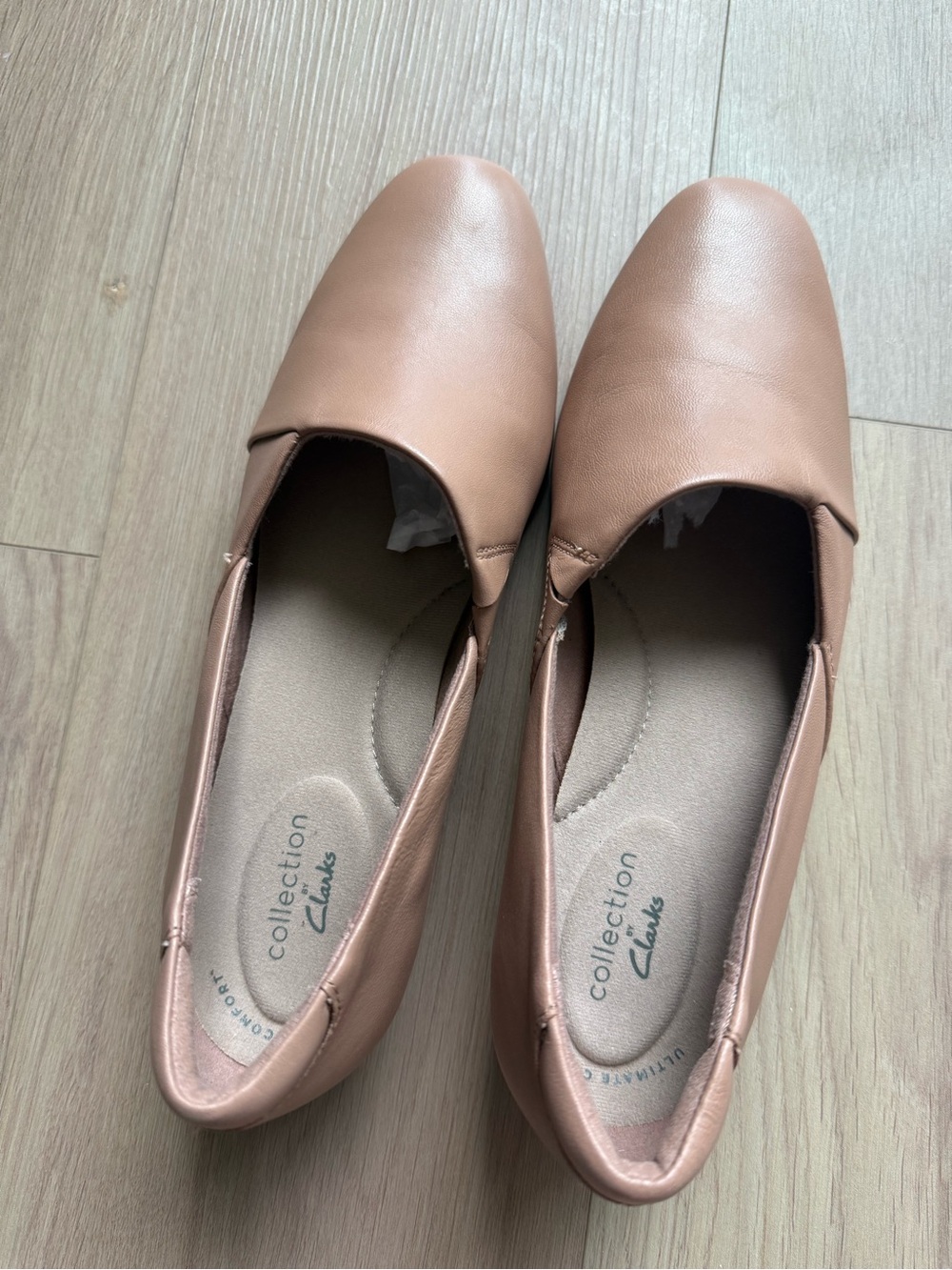 Clarks Women's Juliet Palm Nude / Pink Leather Loafers / Heel